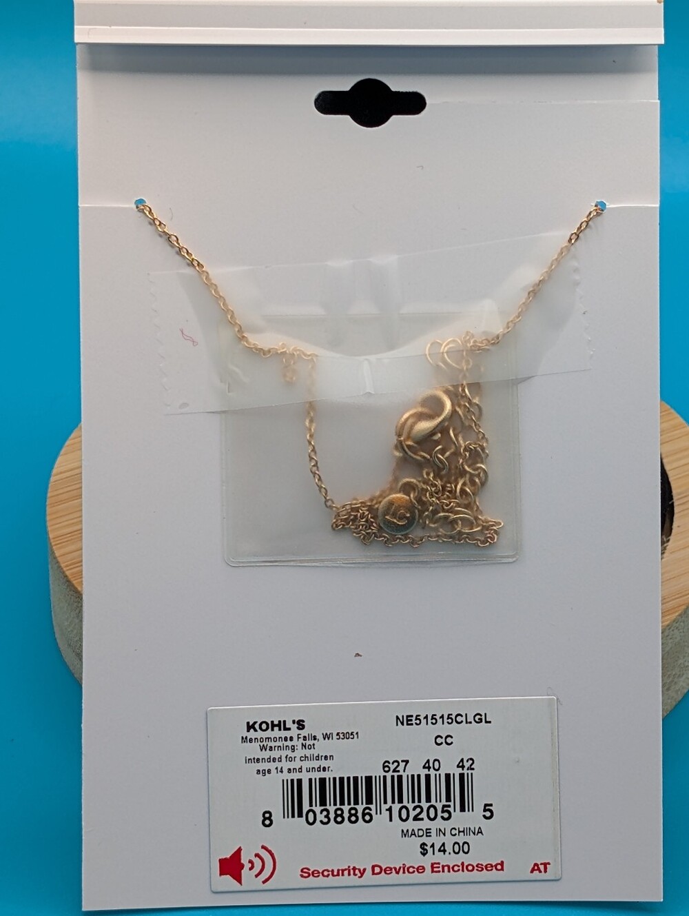 LC Lauren Conrad Rose Gold Crystal 'E' Initial Pendant Necklace - Picture 3 of 3